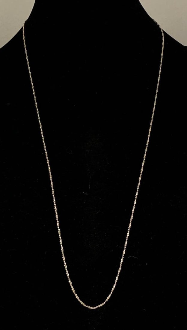 Italian Sterling Silver Twisted Chain Necklace: Measures 30” in length
