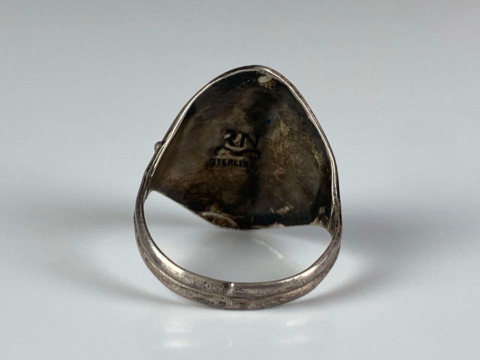 Signed RN Sterling Silver Native American Turquoise Ring - 3