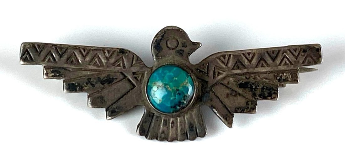 Sterling Silver Native American Thunderbird Brooch (1 of 2)