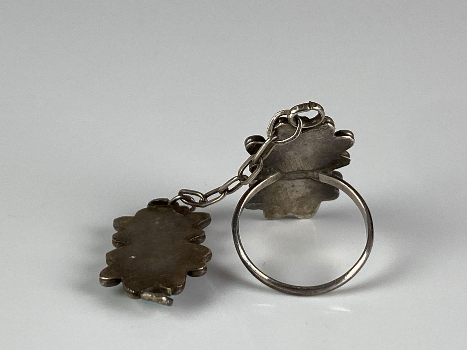 Sterling Silver Native American Bracelet Ring - 2