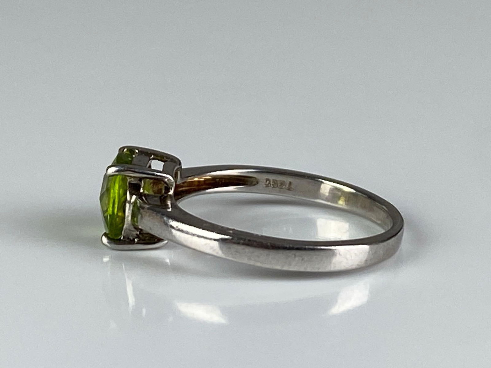 Signed TGGC Sterling Silver Emerald Ring - 2