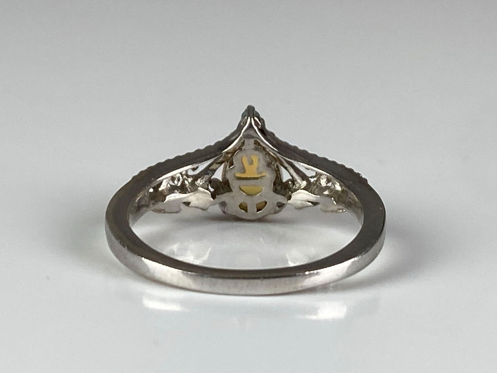 Signed STS Sterling Silver Opal and CZ Ring - 3