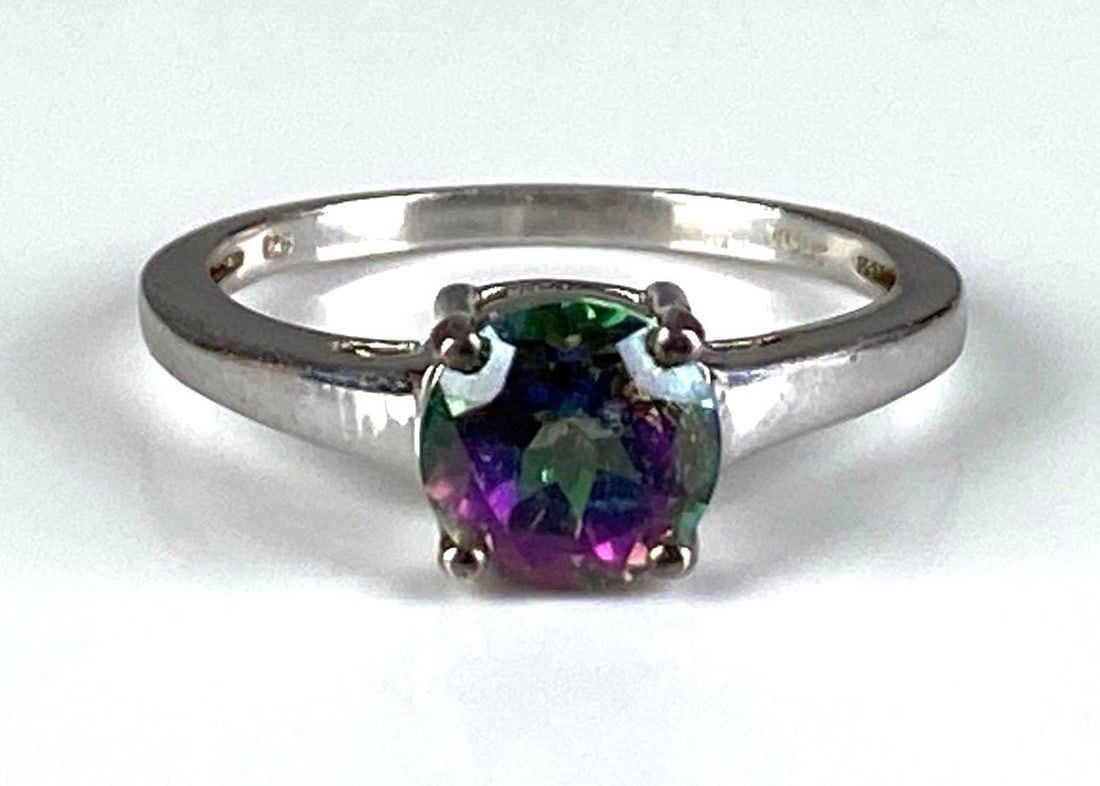 Signed TGGC Sterling Silver Alexandrite Ring: Size 7
