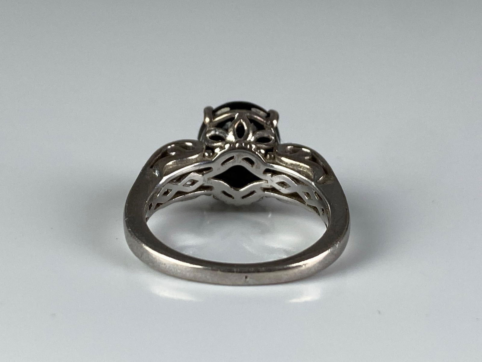 Signed STS Sterling Silver Clear Topaz Ring - 3