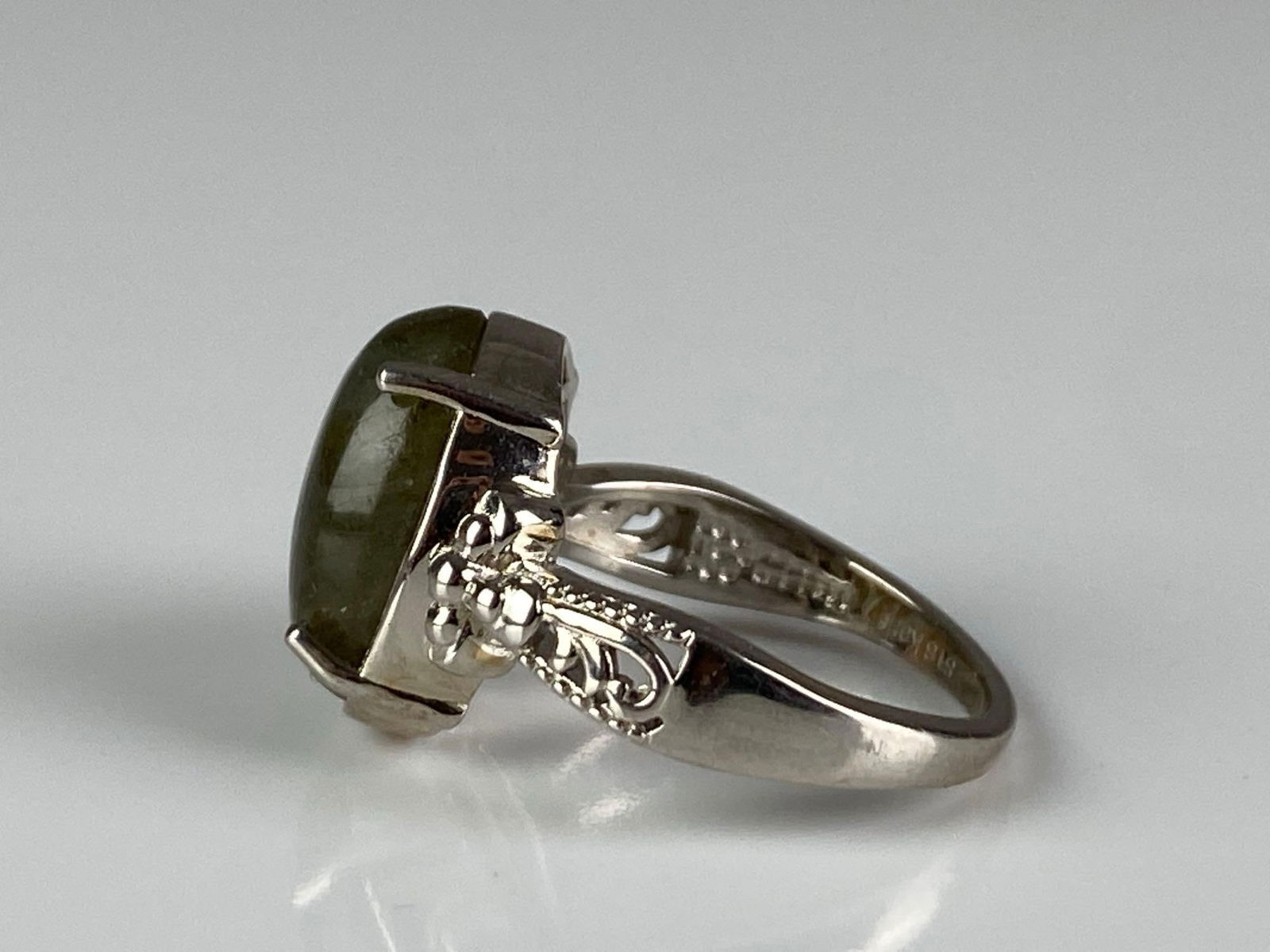 Signed STS Karis Silver Plated Labradorite Ring - 2