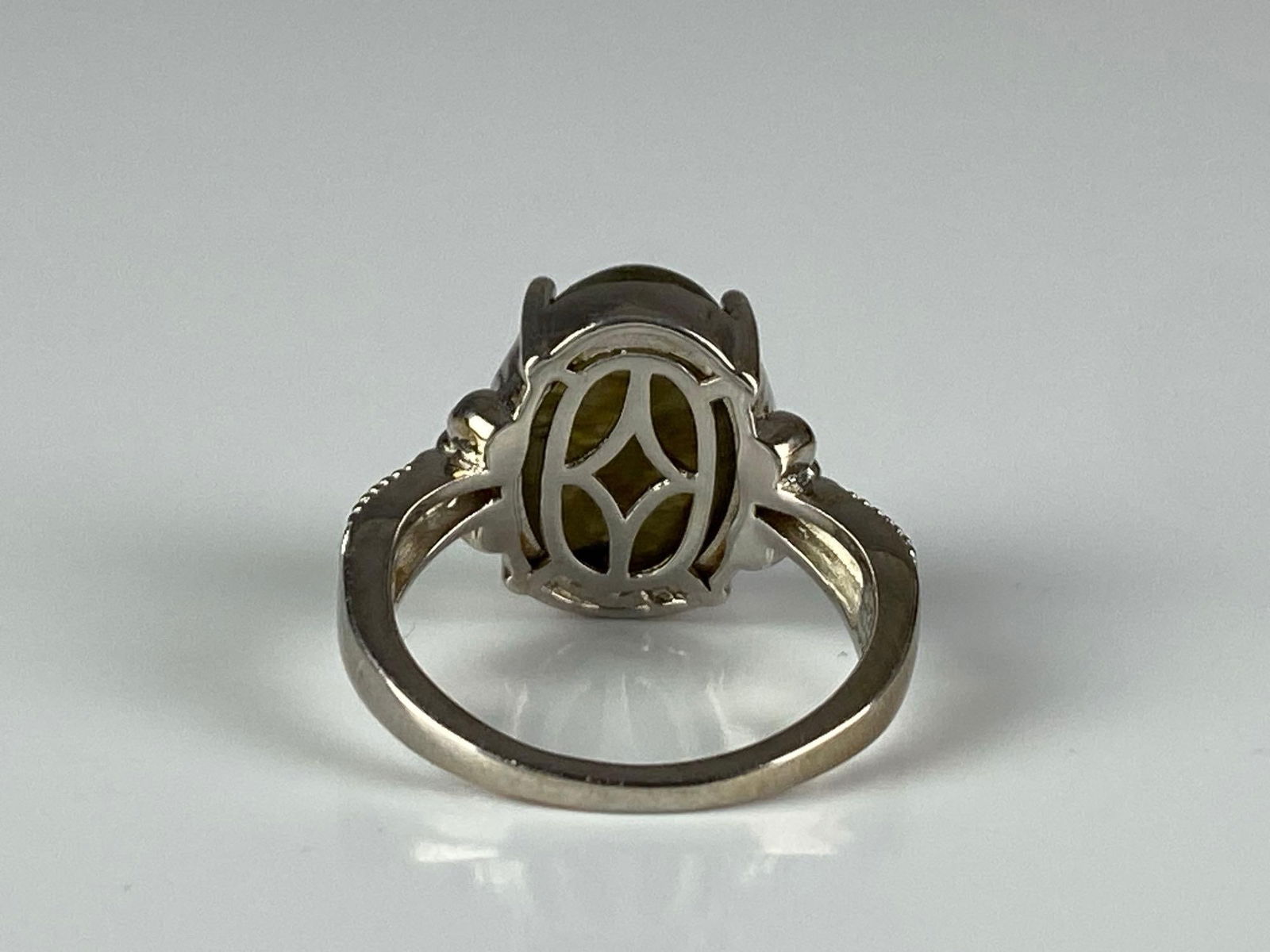 Signed STS Karis Silver Plated Labradorite Ring - 3