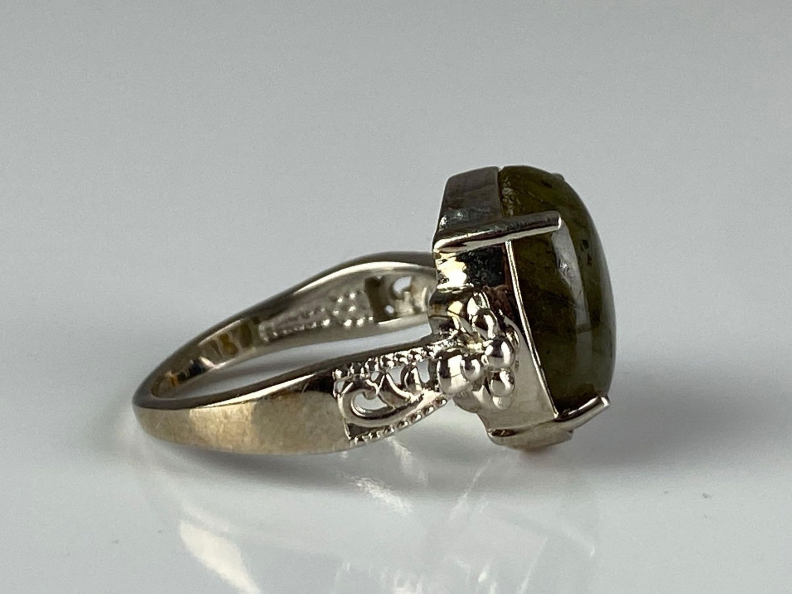 Signed STS Karis Silver Plated Labradorite Ring - 4