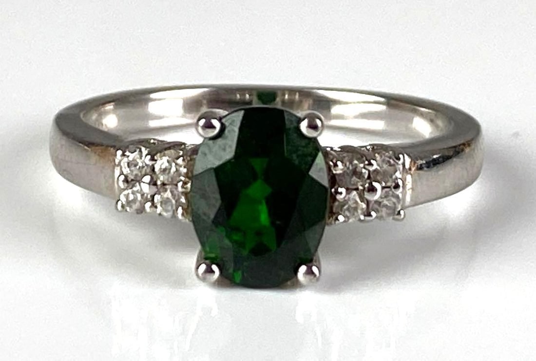 Sterling Silver Emerald Clear Spinel Ring (1 of 4)