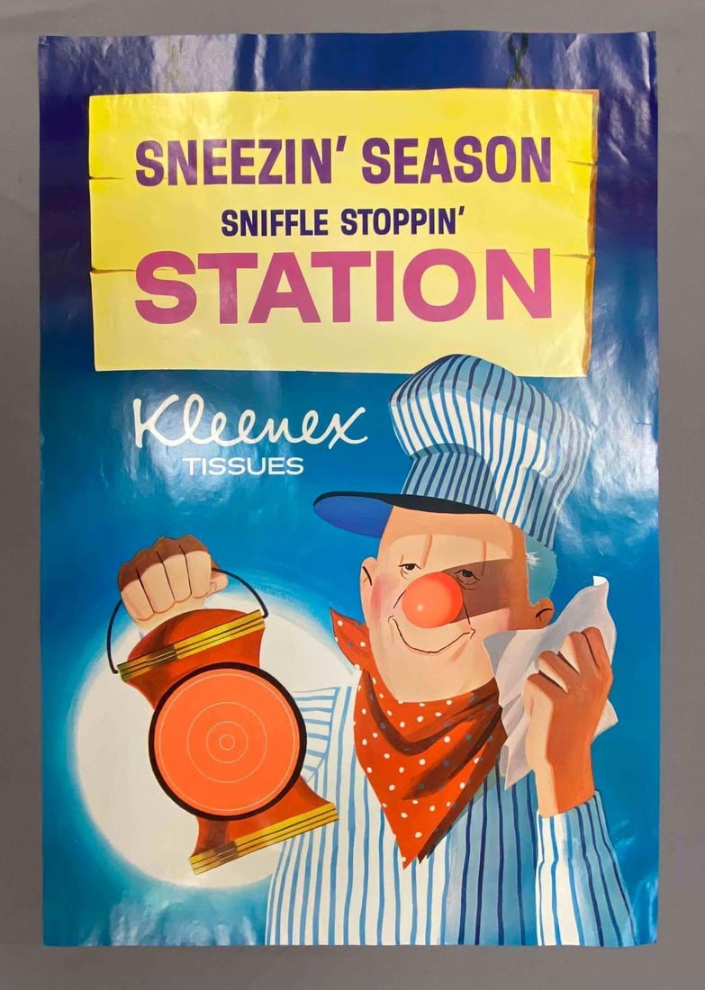 Kleenex Tissues Advertising Print: Measures L 34 x W 23 inches.