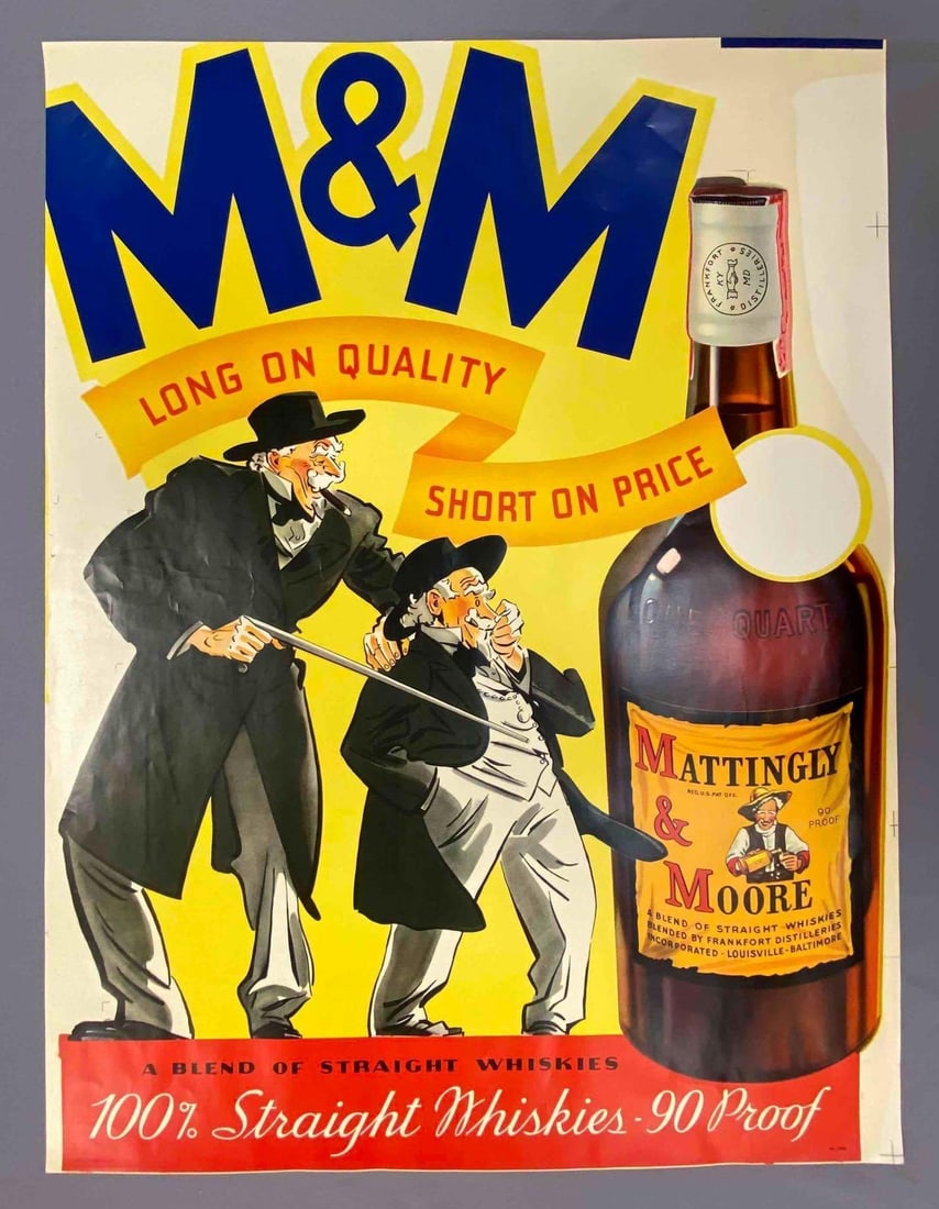 Mattingly & Moore Whisky Advertising Print: Measures L 32 x W 24 inches.