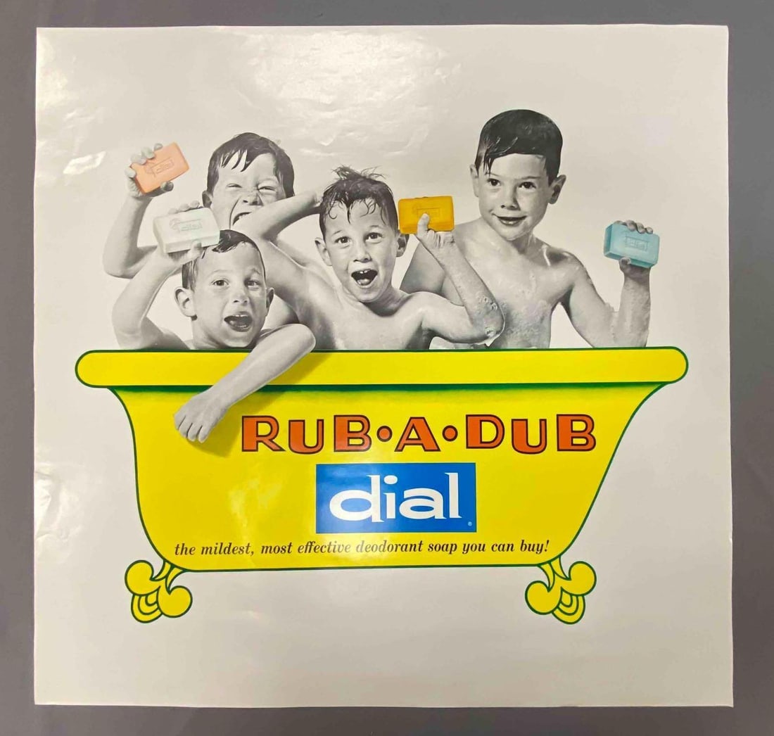 Rub A Dub Dial Soap Advertising Print: Measures L 29 x W 28 1/2 inches.