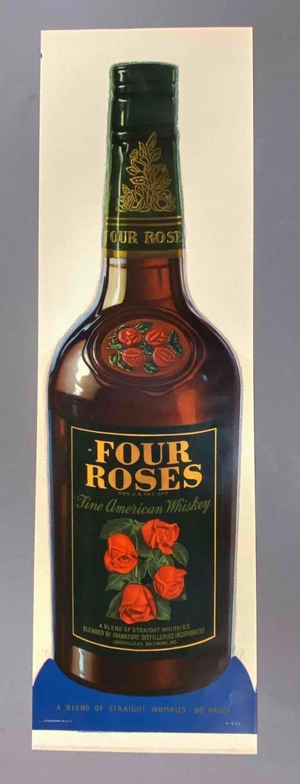 Four Roses Whiskey Advertising Print: Measures L 26 x W 8 inches.