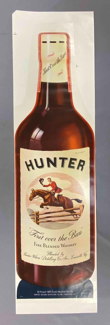 Hunter Whiskey Advertising Print: Measures L 33 x L 9 inches.