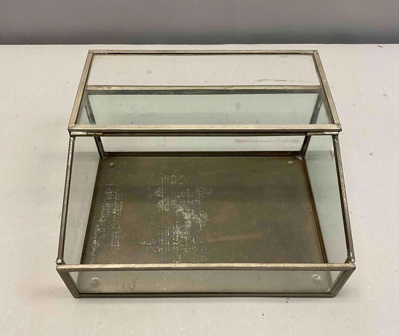 Antique Tabletop Glass Tabletop Showcase - 5