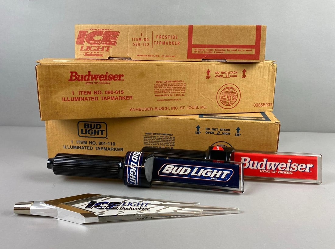 Group of 3 Anheuser Busch Beer Advertising Illuminated Tap Handles (1 of 6)