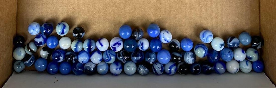 Group of Vintage Marbles: Largest measures .68 inches.
