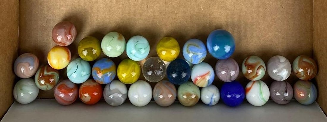 Group of Assorted Vintage Large Marbles (1 of 2)