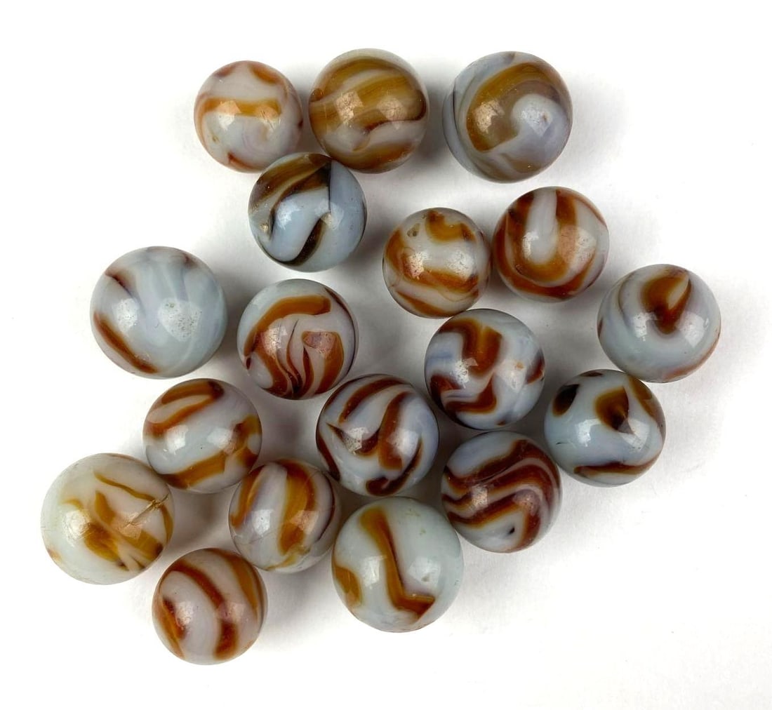 Group of Vintage Marbles: Largest measures .67 inches.