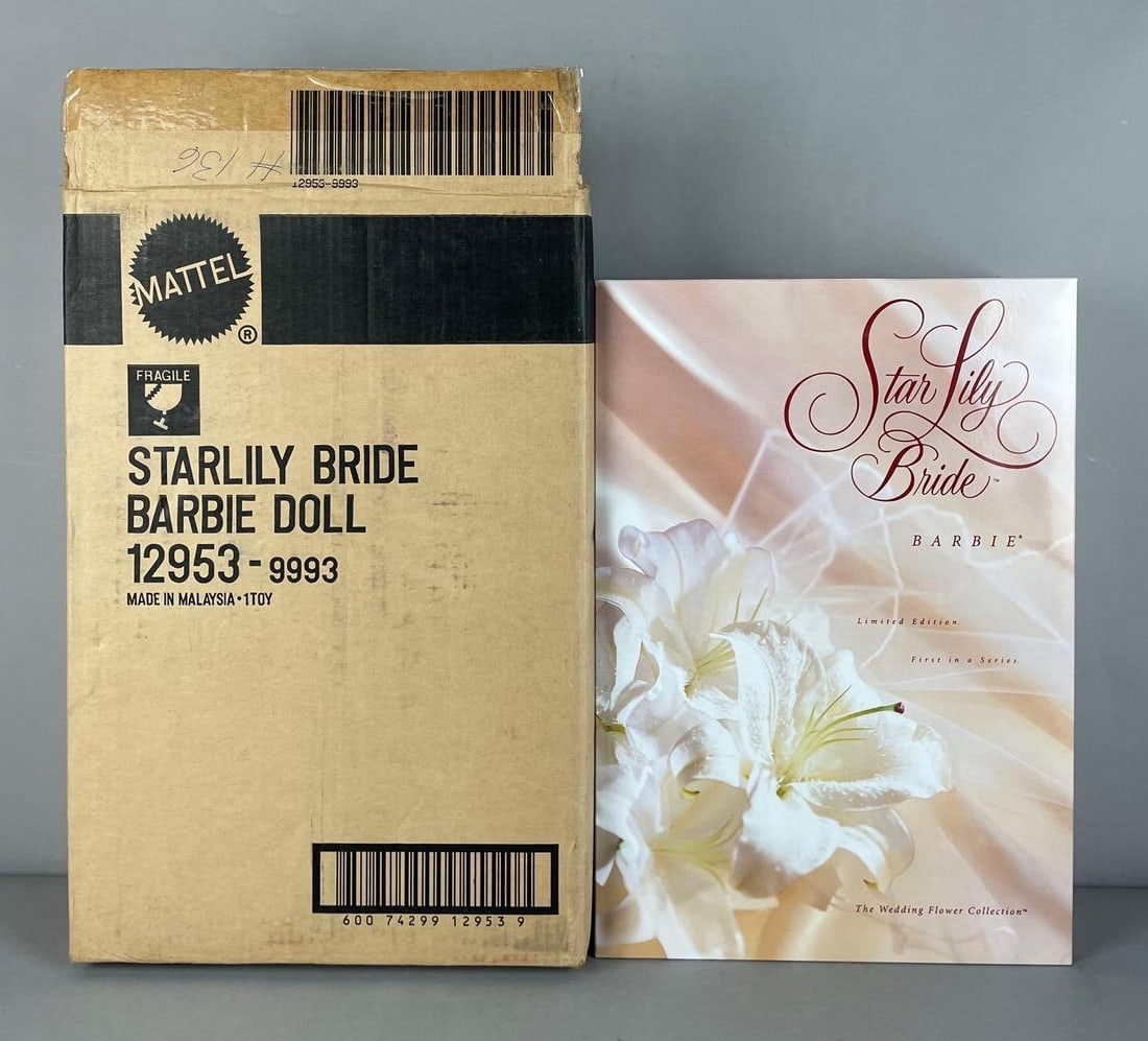 1994 Mattel Star Lily Bride Barbie Fashion Doll: Limited edition no. 04813, wedding flower collection , original shipping box