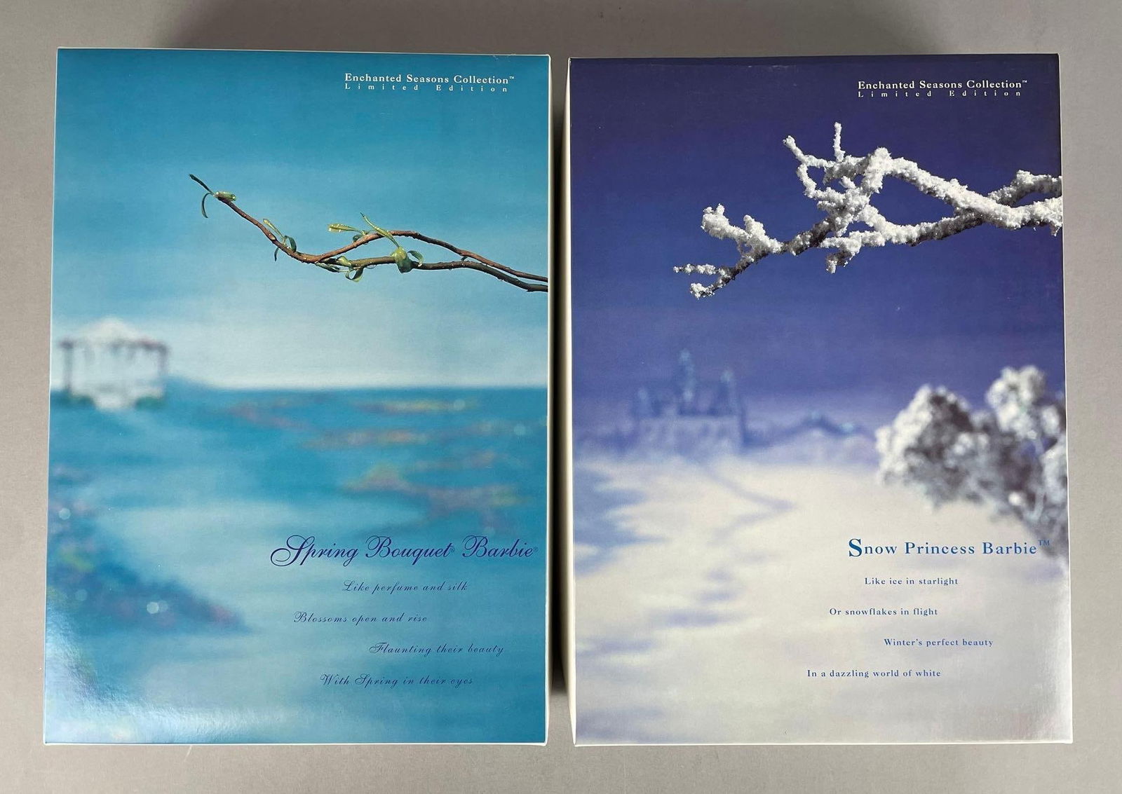 Group of 2 Mattel Enchanted Seasons Collection Barbie Fashion Dolls: 1994 original packaging , limited edition