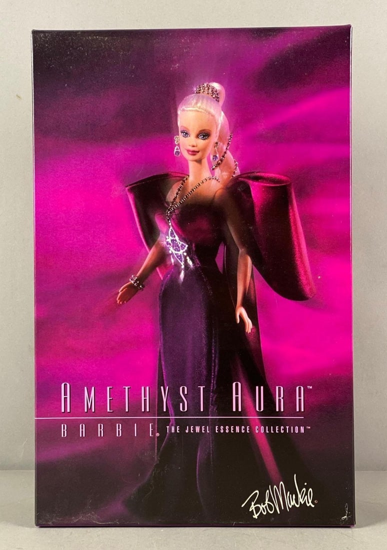 1996 Mattel Bob Mackie Amethyst Aura Barbie Fashion Doll: sealed, Jewel essence collection