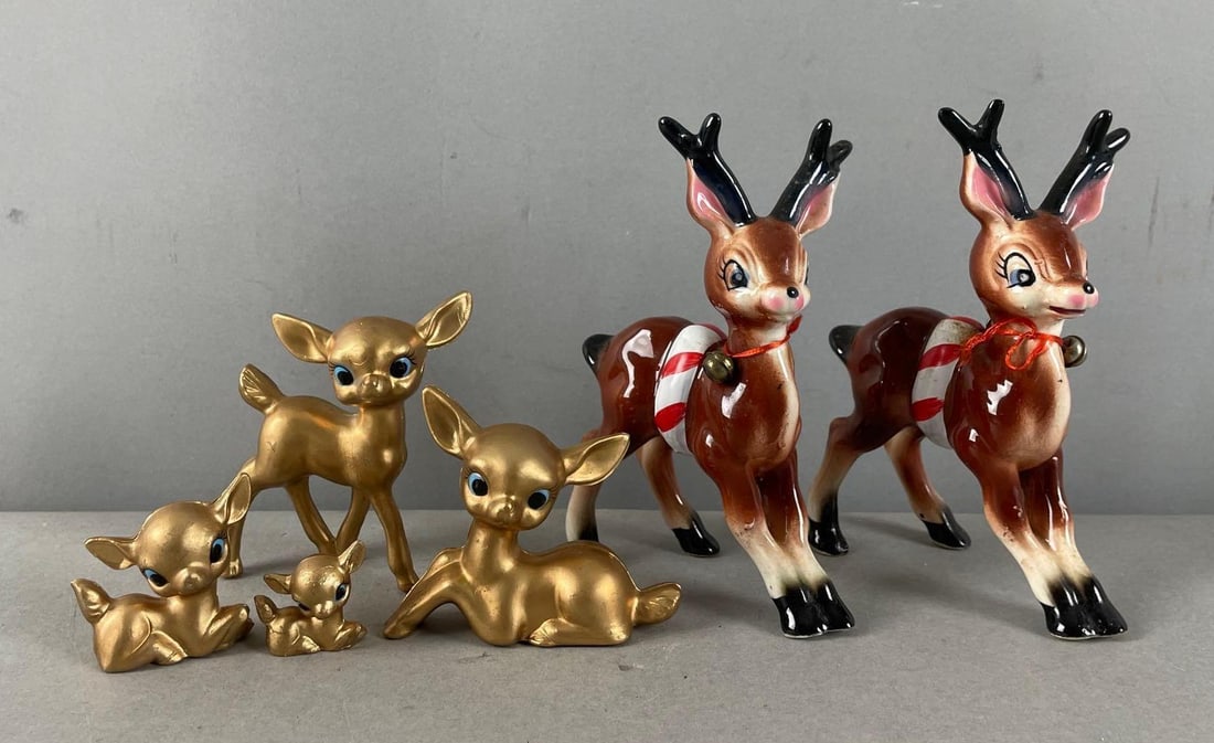 Group of Vintage Reindeer Christmas Figurines (1 of 3)