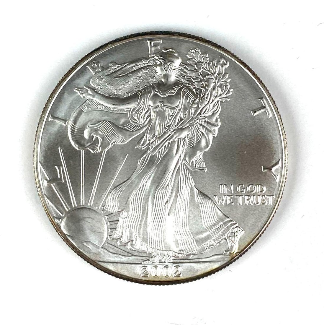 2002 US Mint Silver American Eagle 1 oz .999 Fine Silver (1 of 2)