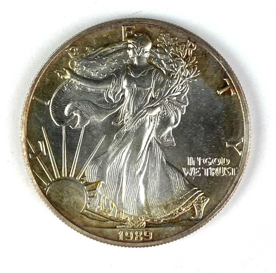 1989 US Mint Silver American Eagle 1 oz .999 Fine Silver (1 of 2)