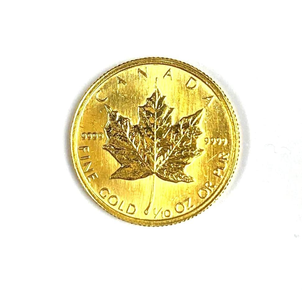 1986 Canada $5 Maple Leaf 1/10 oz 9999 Fine Gold Coin (1 of 2)