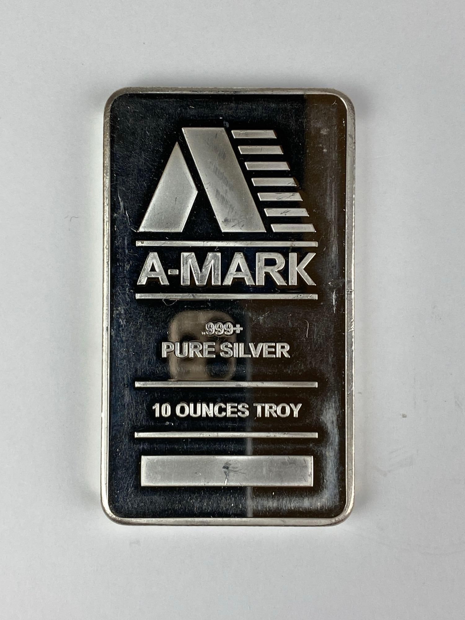 A Mark 10 oz .999 Fine Silver Ingot/ Bar (1 of 2)