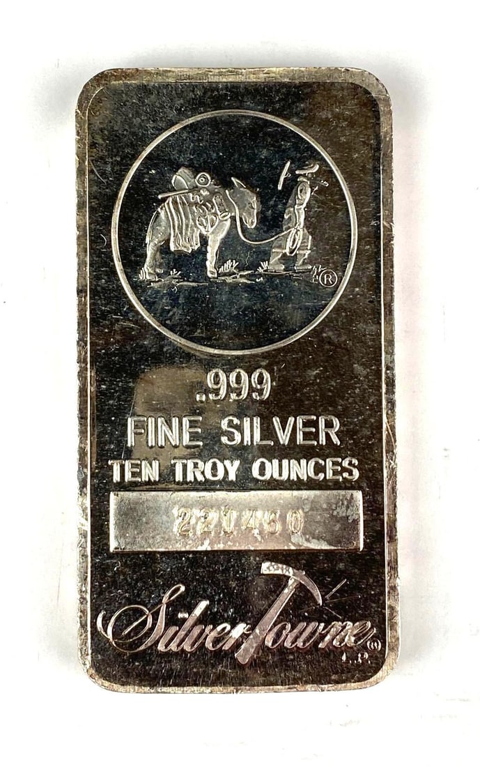 Silvertowne Prospector 10 oz .999 Fine Silver Ingot/ Bar (1 of 2)