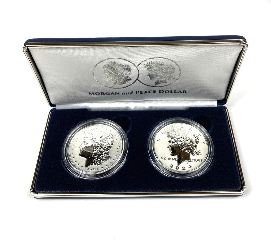 2024 US Mint Morgan and Peace Dollar Reverse Proof Two Coin Set: Includes COA