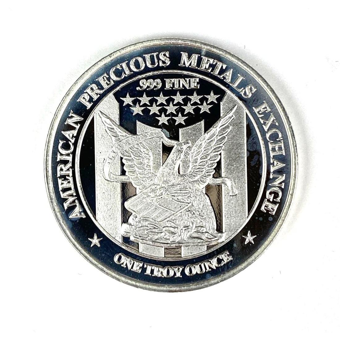 AMPEX Eagle 1 oz .999 Fine Silver Round: AMPEX Eagle 1 oz .999 Fine Silver Round