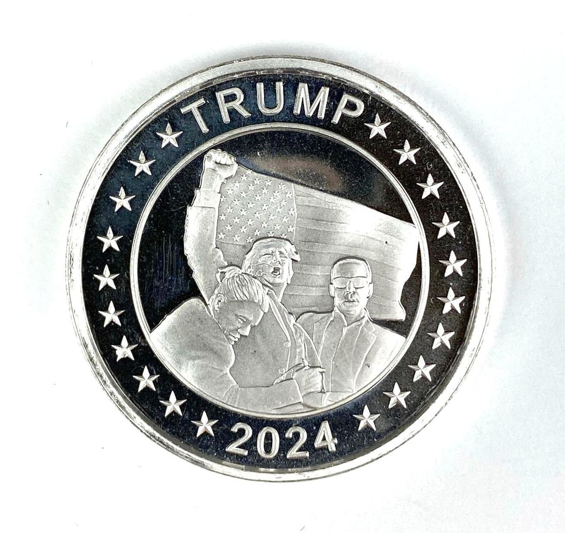 2024 Donald J Trump 1 oz .999 Fine Silver Round: 2024 Donald J Trump 1 oz .999 Fine Silver Round