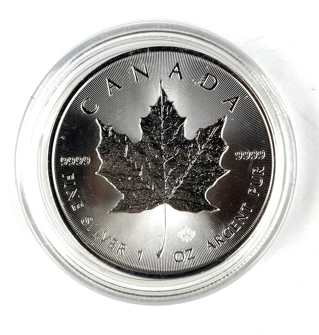 2020 Canada $5 Maple Leaf with Maple Leaf Privy 1 oz 9999 Fine Silver Coin (1 of 2)