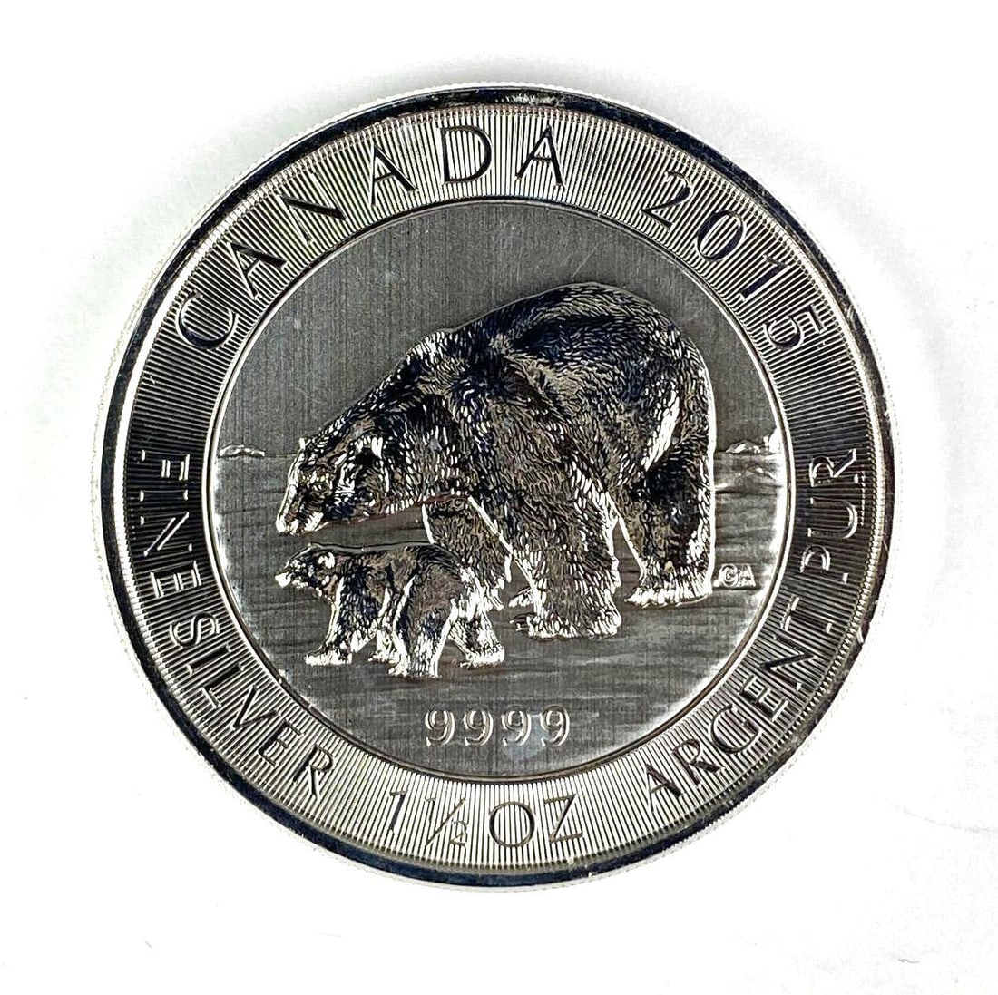 2015 Canada $8 Polar Bear and Cub 1.5 oz 9999 Fine Silver Coin (1 of 2)