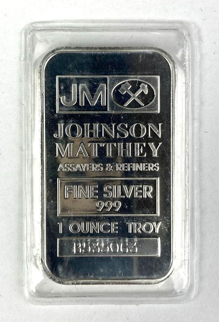 Johnson Matthey 1 oz 999 Fine Silver Ingot/ Bar (1 of 2)