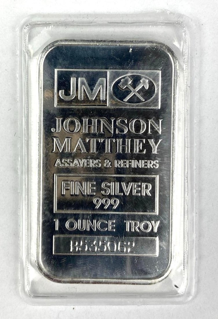 Johnson Matthey 1 oz 999 Fine Silver Ingot/ Bar (1 of 2)