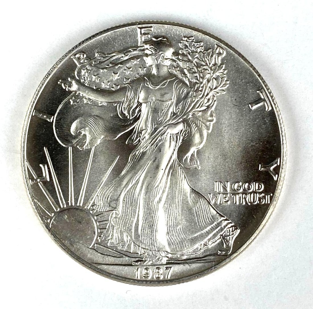 1987 US Mint Silver American Eagle 1 oz .999 Fine Silver (1 of 2)