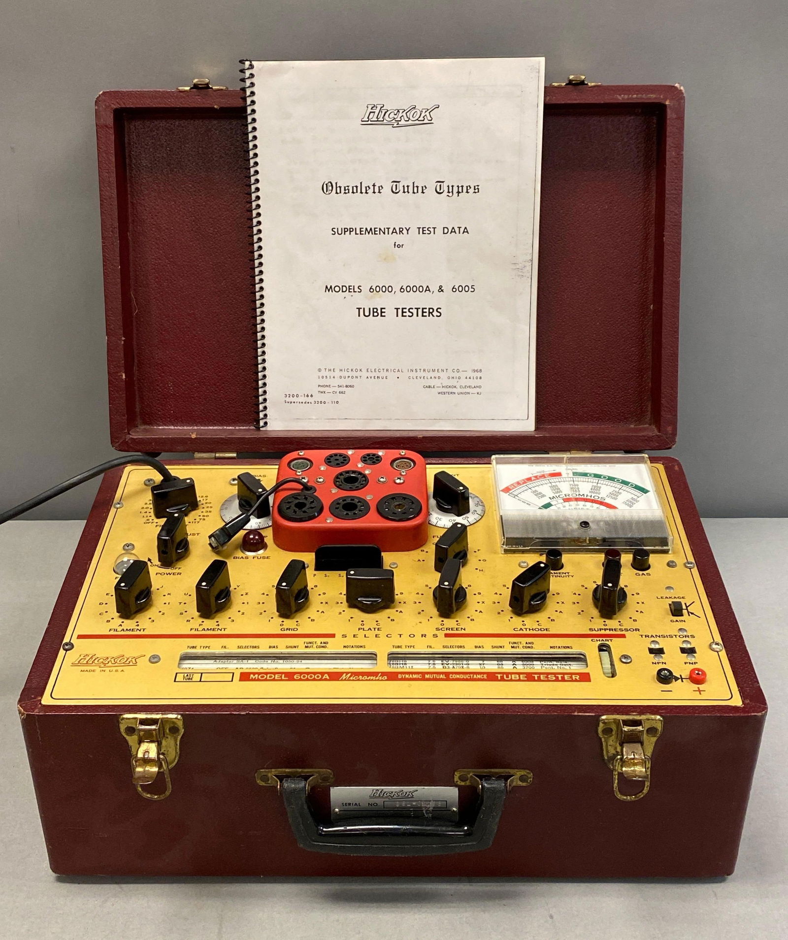 Hickok 600A Micromho DMC Tube Tester: Powers on, Dynamic Mutual conductance, measures 7” H x 17” W x 11” D