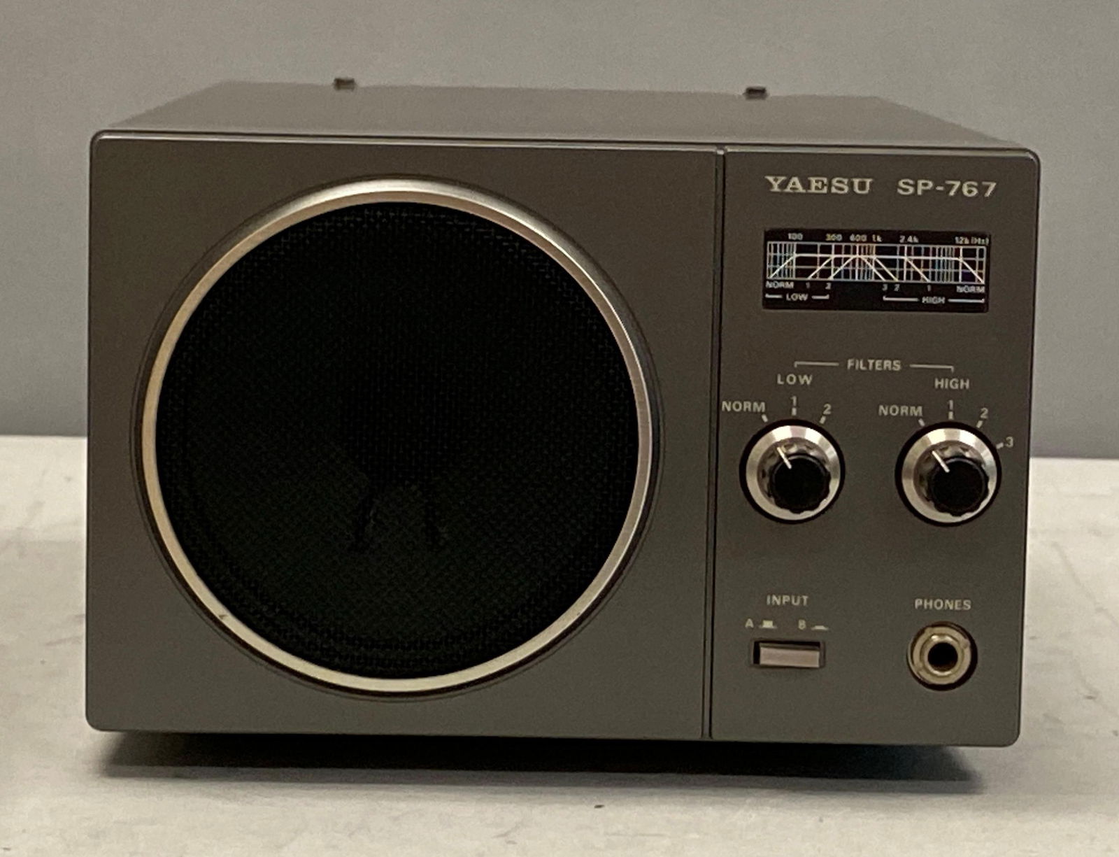 Yaesu SP-767 External Speaker: Untested, in original box and packaging, measures 5 1/2” H x 8” W x 12 1/2” D