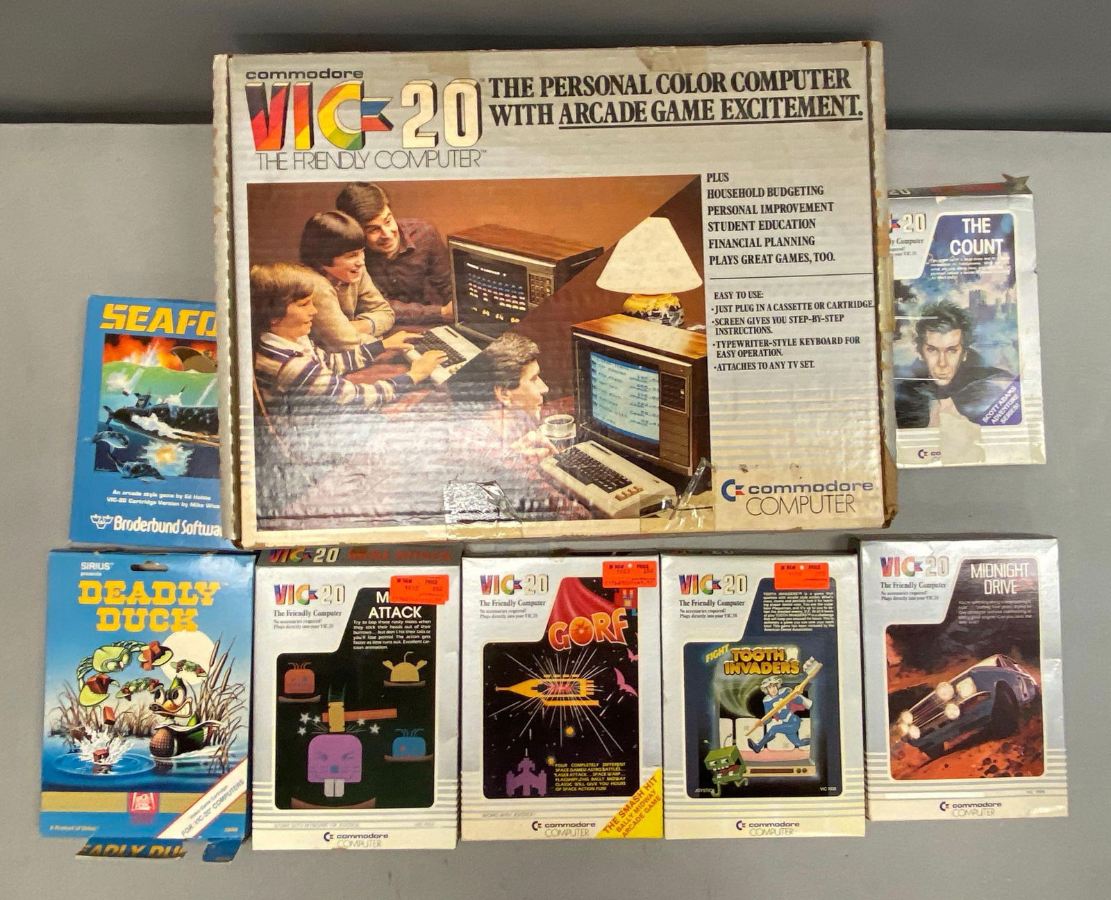 Commodore 64 with Empty Video Game Boxes (1 of 4)