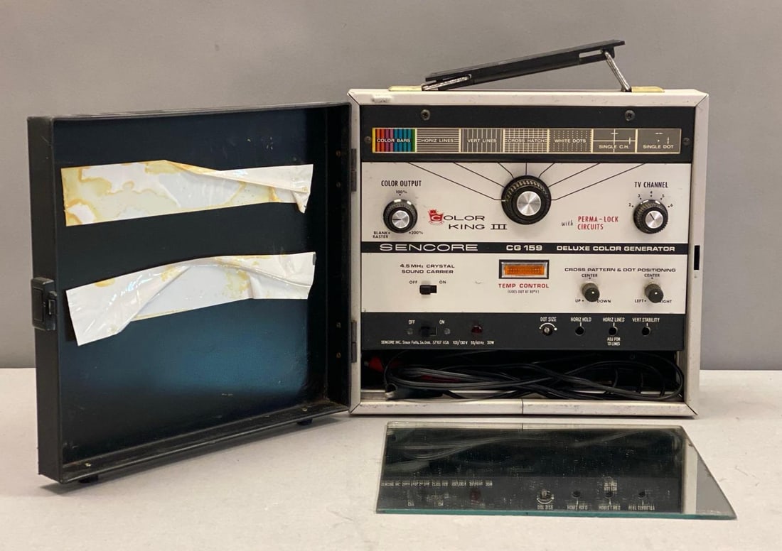 Sencore Model CG 159 Deluxe Color Generator: Powers on, measures 10 1/2” H x 11” W x 4” D