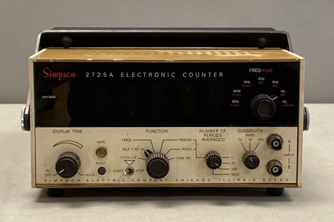 Simpson 2725A Nixie Tube Electronic Counter: Untested, missing AC power cord, measures 5” H x 9” W x 12” D
