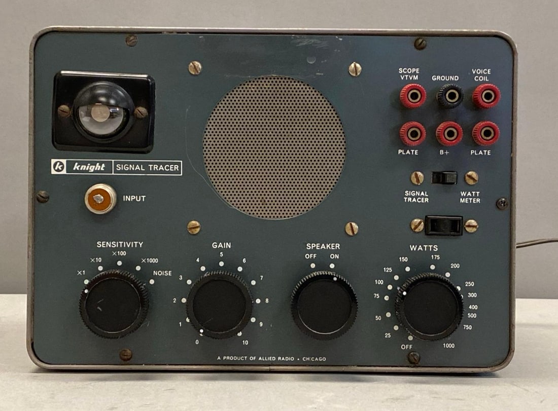 Vintage Knight Signal Tracer: Untested, measures 7” H x 10” W x 6” D
