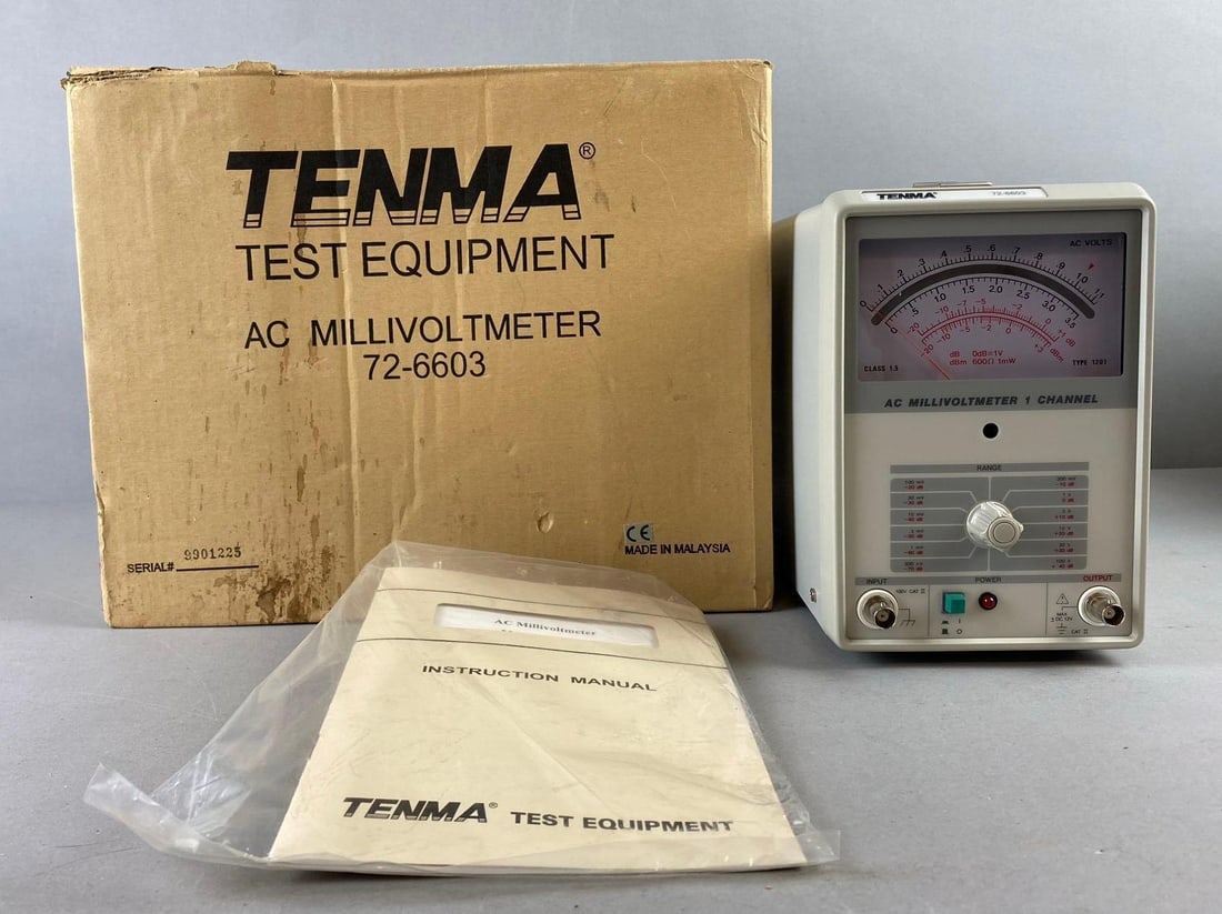 Tenma AC Millivoltmeter: Like new in original packaging. Missing power cable. Untested. Box measures H 10 1/2 x W 8 x L 13 inches.