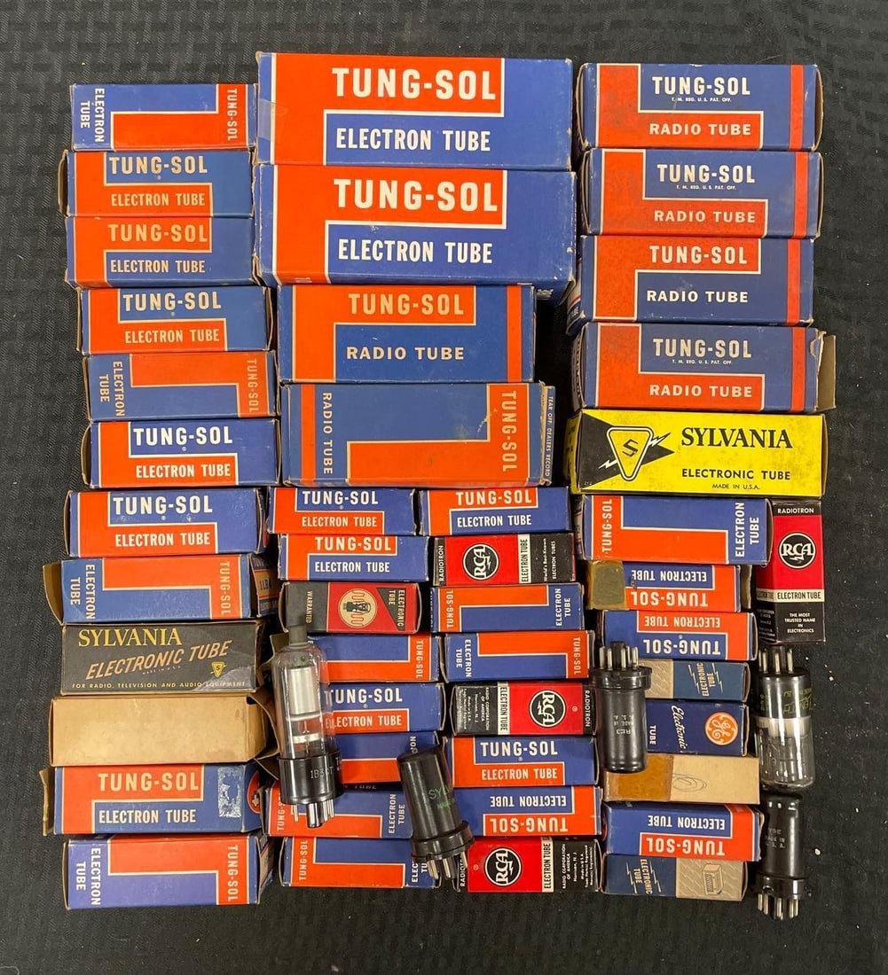 Group of Vintage Radio Tubes: Tung-sol, rca, sylvania