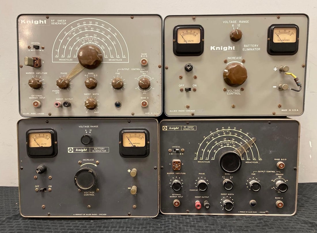 Group of Vintage Knight Sweep Generators and Battery Eliminators: Untested, each measure 9" x 12" x 9"