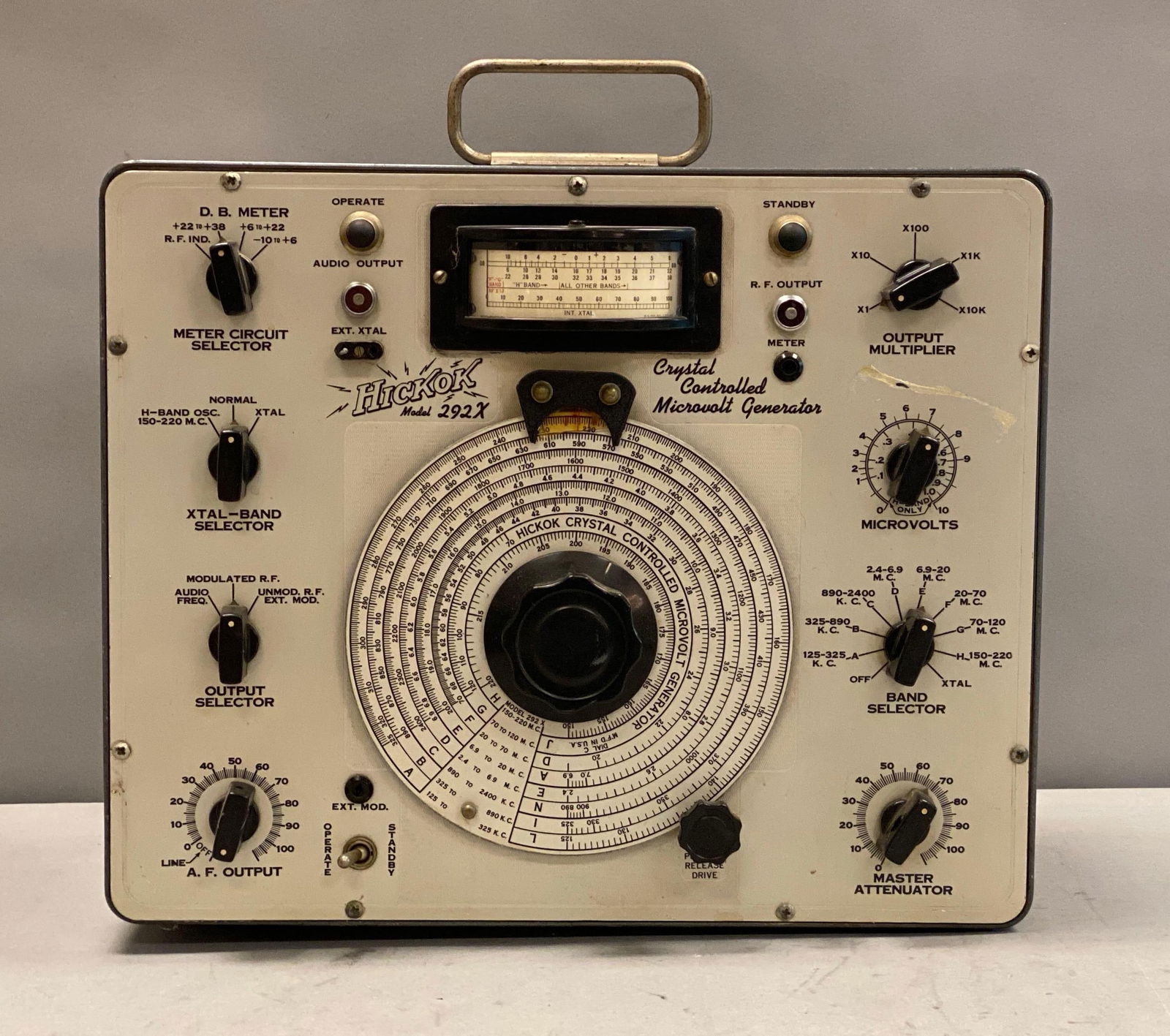 Hickok Model 292X Crystal Controlled Microvolt Generator: Untested, measures 14” H x 16” W x 9” D