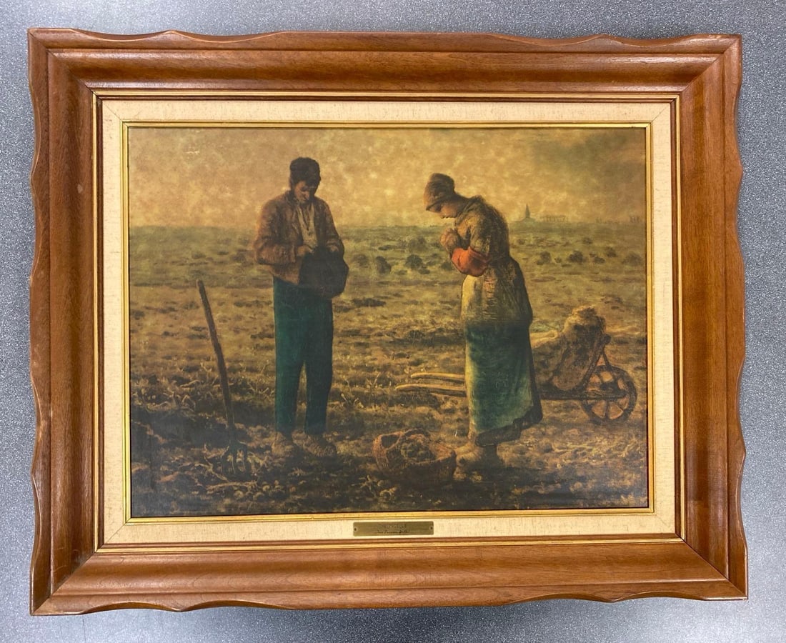 Jean Francois Millet The Angelus Print: Frame measures 24 1/2” H x 30 1/2” W